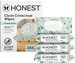 The Honest Company Hypoallergenic Multi-Use Baby Wipes for Sensitive Skin, Geo Mood, 288 Count