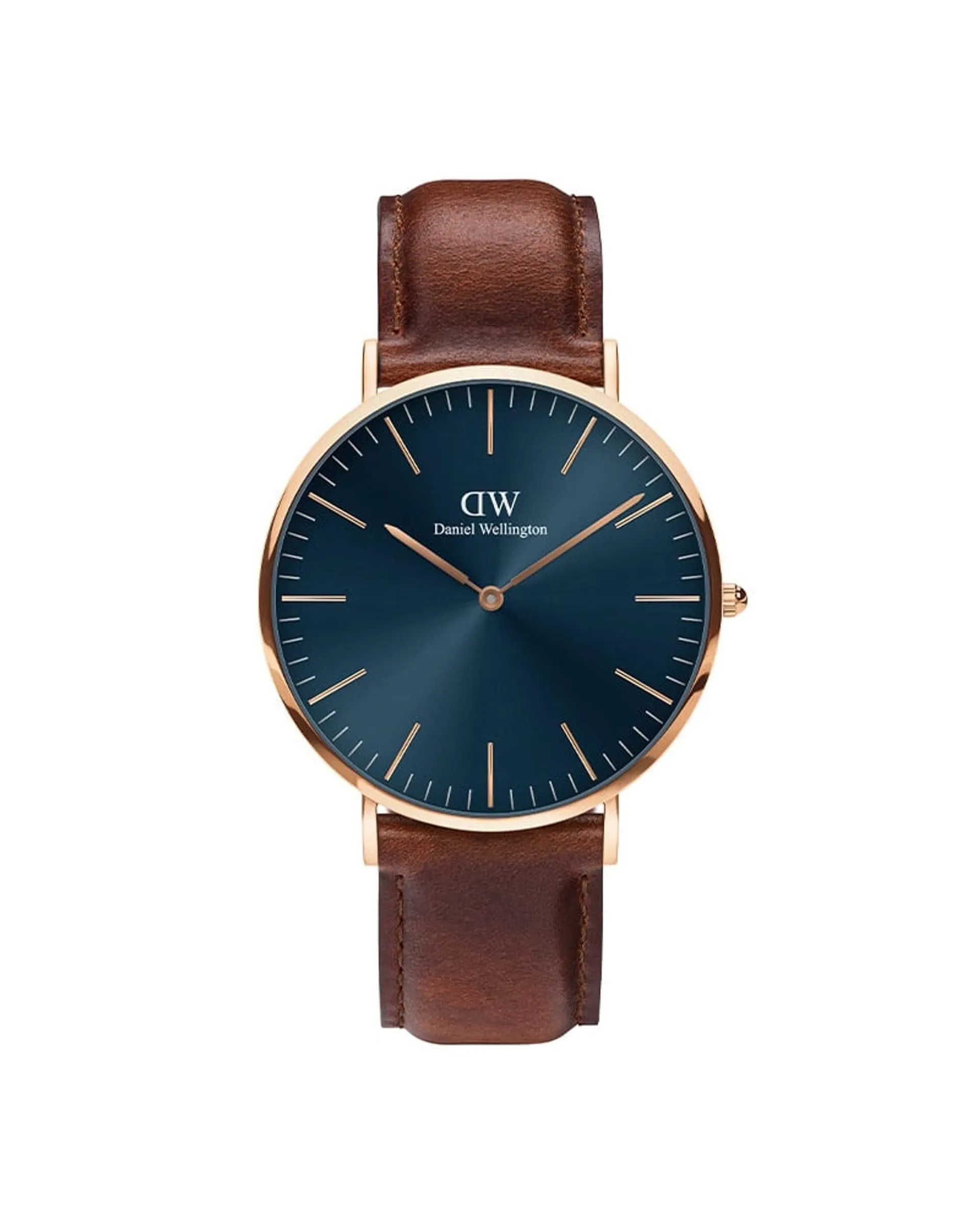 DW Classic St.Mawes herreklokke med brun rem (40mm)