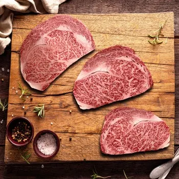 Japanese A5 Wagyu Ribeye Steaks, (3/16 Oz. Steaks), 3 Total Packs, 3 Lbs. Total