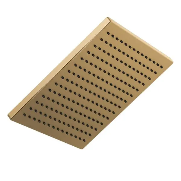Delta Gold 1-​Spray Patterns 2.​5 GPM 11.​75 in.​ Wall Mount Fixed Shower Head in Lumicoat Champagne Bronze