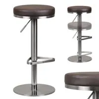 Barhocker Wohnling Durable M7 Edelstahl gebürstet Braun
