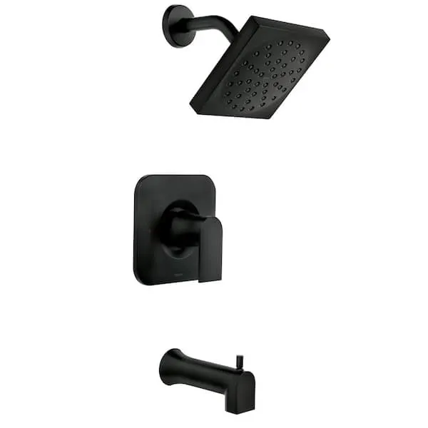 MOEN Genta Single-​Handle 1-​Spray Tub and Shower Faucet in Matte Black (Valve Included)​