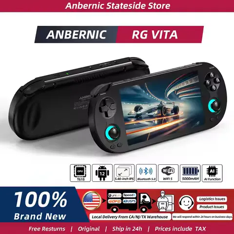 Anbernic RG VITA Retro Handheld Game Console 5.46-inch IPS Touch Screen Android 12 3GB+64GB AI Function 3D Hall Joystick 5000mAh