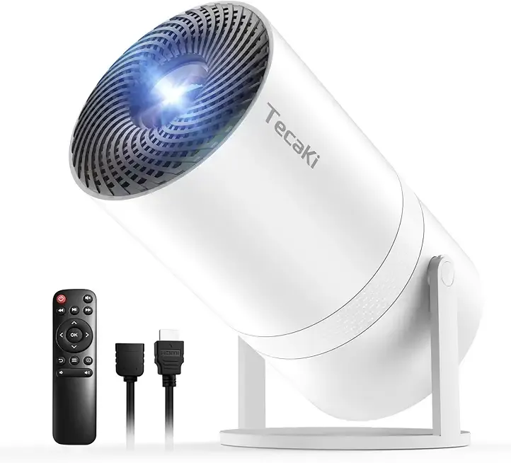 [Built-in Apps]Mini Portable Projector with WiFi and Bluetooth,Support Movie Projector 1080P HD,Auto Keystone Correction,180° Rotatable,Compatible with TV Stick, HDMI, USB, Smartphone, Laptop