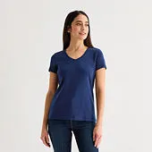St. John's Bay Womens V Neck Short Sleeve T-Shirt