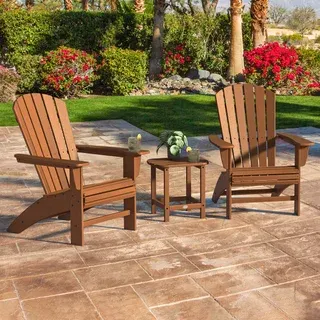 POLYWOOD Portside 3-piece Outdoor Patio Shellback Adirondack Set