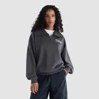 New Balance Womens Trackside French Terry Half Zip