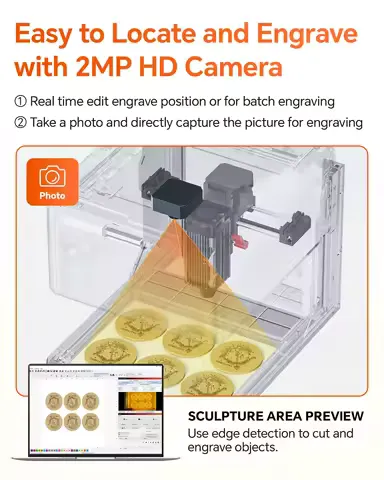 Laser Engraver Machine Desktop WiFi USB 3W/5W/10W Optional High Precision Laser Cutter Engraving Cutting for DIY Wood Leather