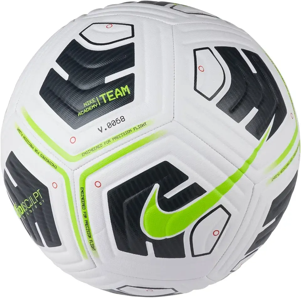 Academy Team Soccer Ball, White, Standard Size, 1 Ball, 1 Set, 1 Piece, 1 Package