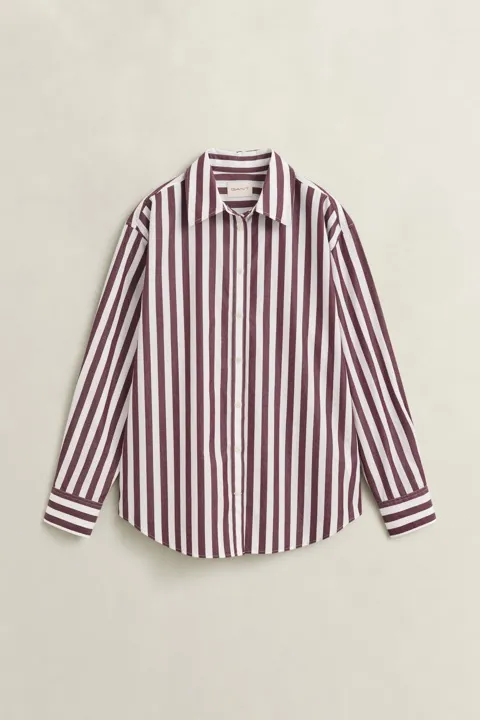 Avslappet Stripet Poplin Skjorte