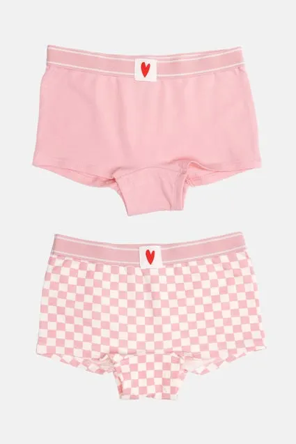 Kids 2-pack shorts bio katoen met ruiten - inSua