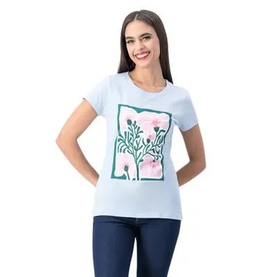 Playera Mxstaza Mujer Manga Corta Estampado De Flores