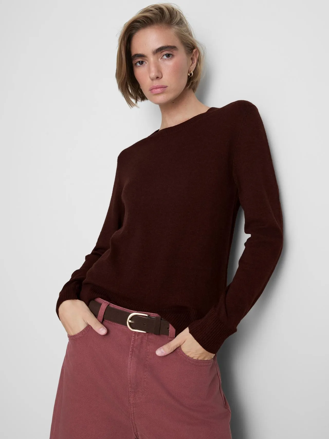 Pull en maille douce à col ras-du-cou