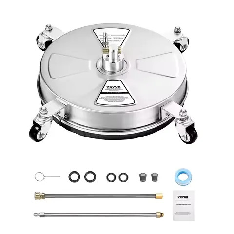 SucceBuy Pressure Washer Surface Cleaner PE/Stainless Steel Pressure Washer Attachments with 4 Wheels for Concrete Patio Deck