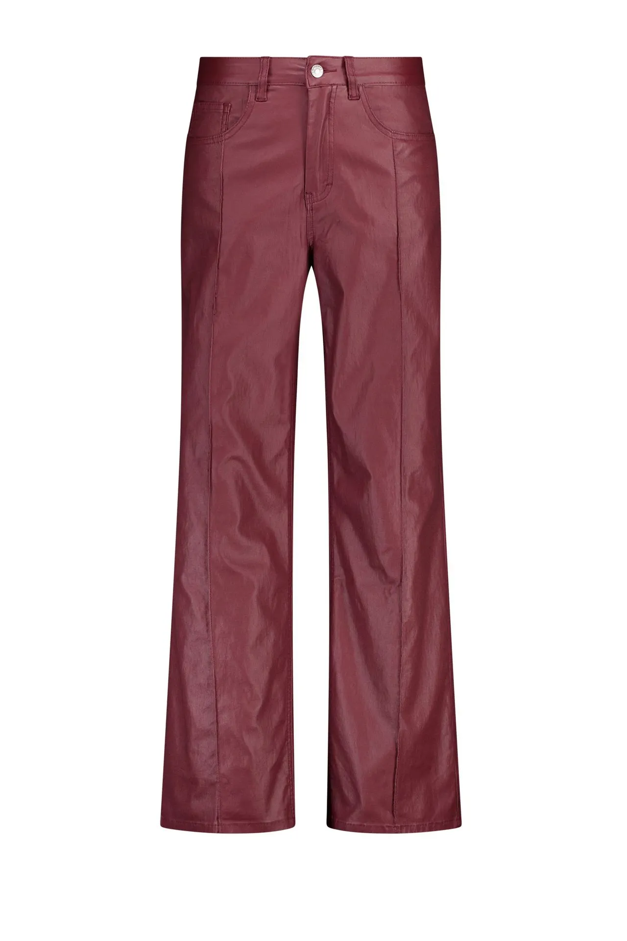 Straight fit jeans | Imitatieleer | Bordeaux | L30