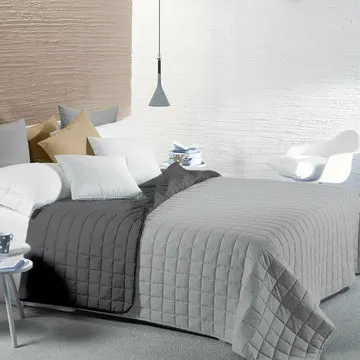 Trapunta Matrimoniale Bicolore Grigio e Antracite 250x250 cm