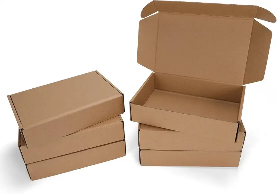 9x6x2 inch Shipping Boxes Set of 6 Brown, Inner Size 8.6x5.6x1.6 inch Cardboard Box Mailers for Small Business Packaging Mailing or Gift Wrapping Giving