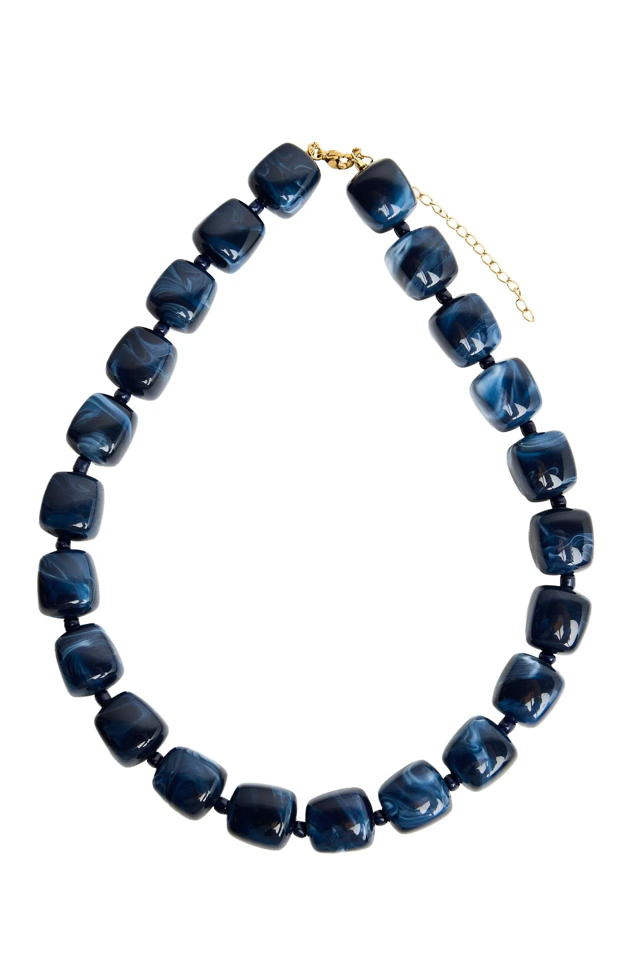 Donkerblauwe kralenketting