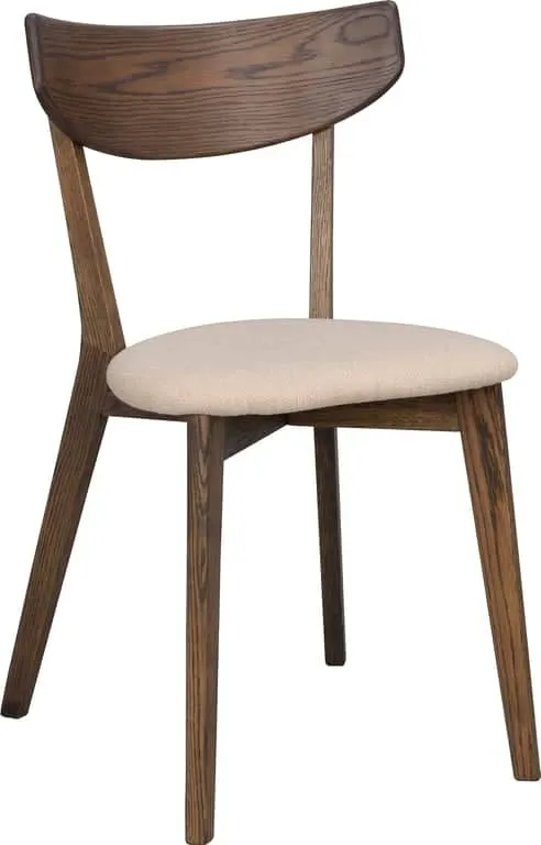 Ami spisestol brun eik/beige tekstil