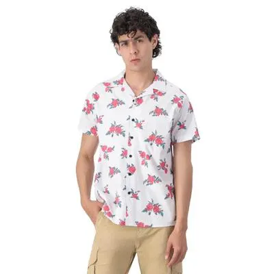 Camisa Hummo Hombre Casual Fullprint Rosas Rojas