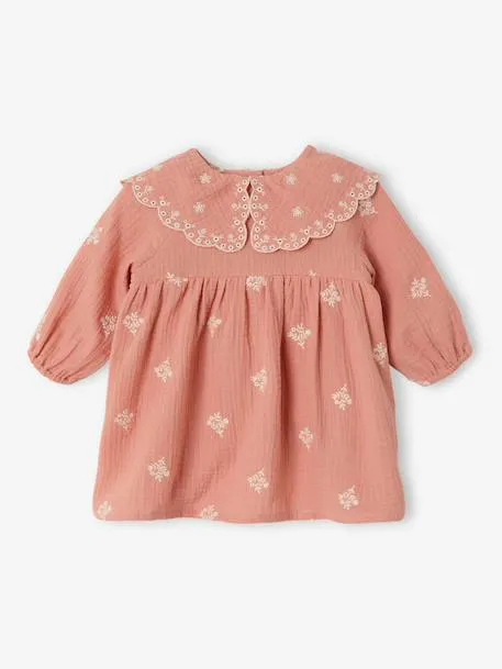 Robe bébé fille manches longues - abricot