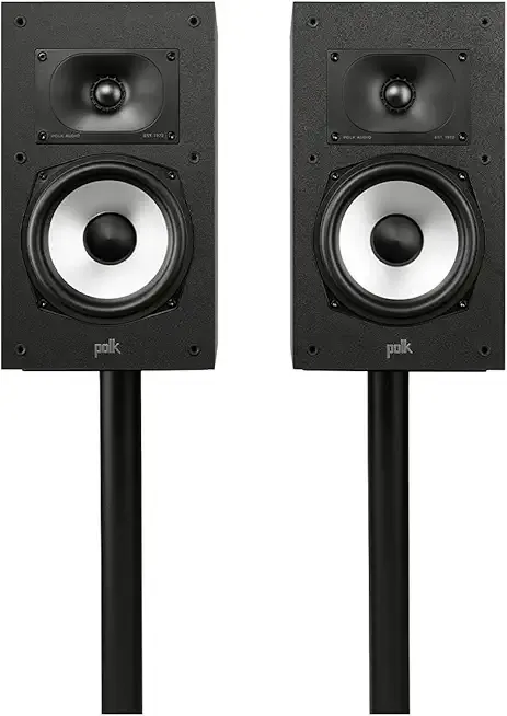 Polk Monitor XT20 Pair of Bookshelf or Surround Sound Speakers - Hi-Res Audio Certified, Dolby Atmos & DTS:X Compatible, 1" Terylene Tweeter & 6.5" Dynamically Balanced Woofer (Pair, Midnight Black)
