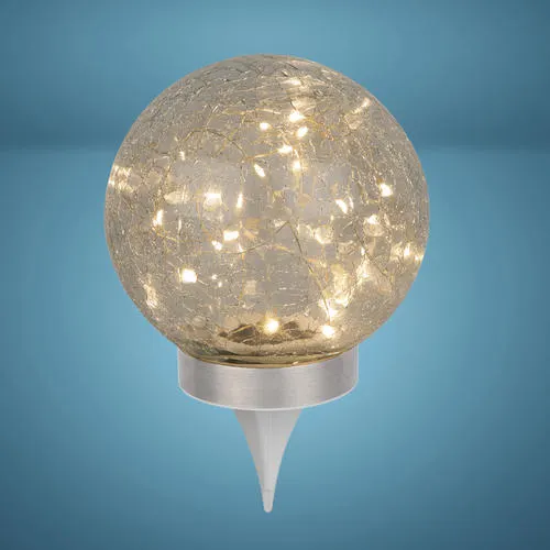 Patriot Lighting® Ambrose Crackle Globe Stainless Steel LED Path Landscape Light