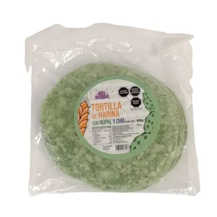 Tortilla de Nopal con Chía y Harina de Trigo Muy Natural 400 gr