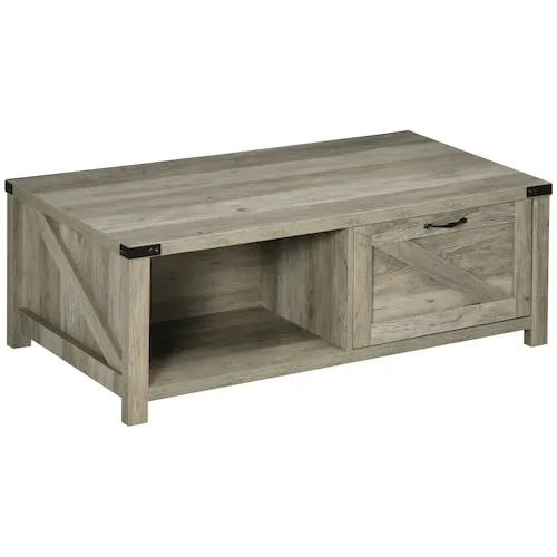 Coffee End Side Table Home Office Furniture with Drawer Shelf, Grey
