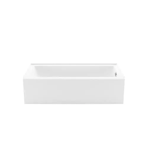 MAAX Bosca Access 60L x 30W x 16H Acrylic Alcove Bathtub with Certified Anti-Slip Floor & Above-The-Floor-Rough, Right Drain