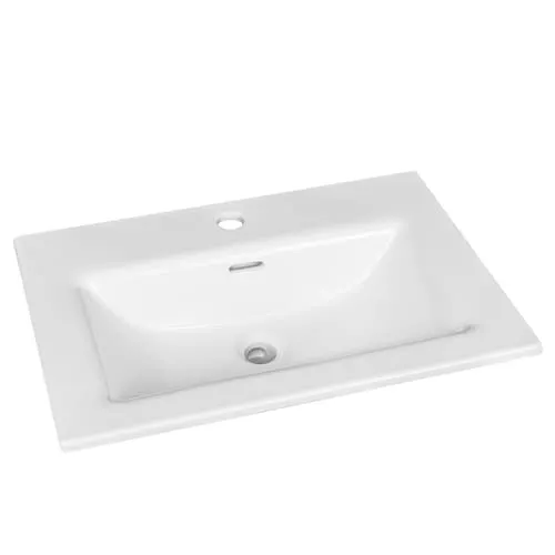 Glacier Bay Rectangular Drop-in Sink with Single Hole Drilling in White