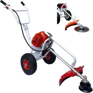 Decespugliatore Tagliaerba a Scoppio 63cc 2 Tempi con Ruote Carrellato per Grandi Aree e Schiena (Cod. 6104)
