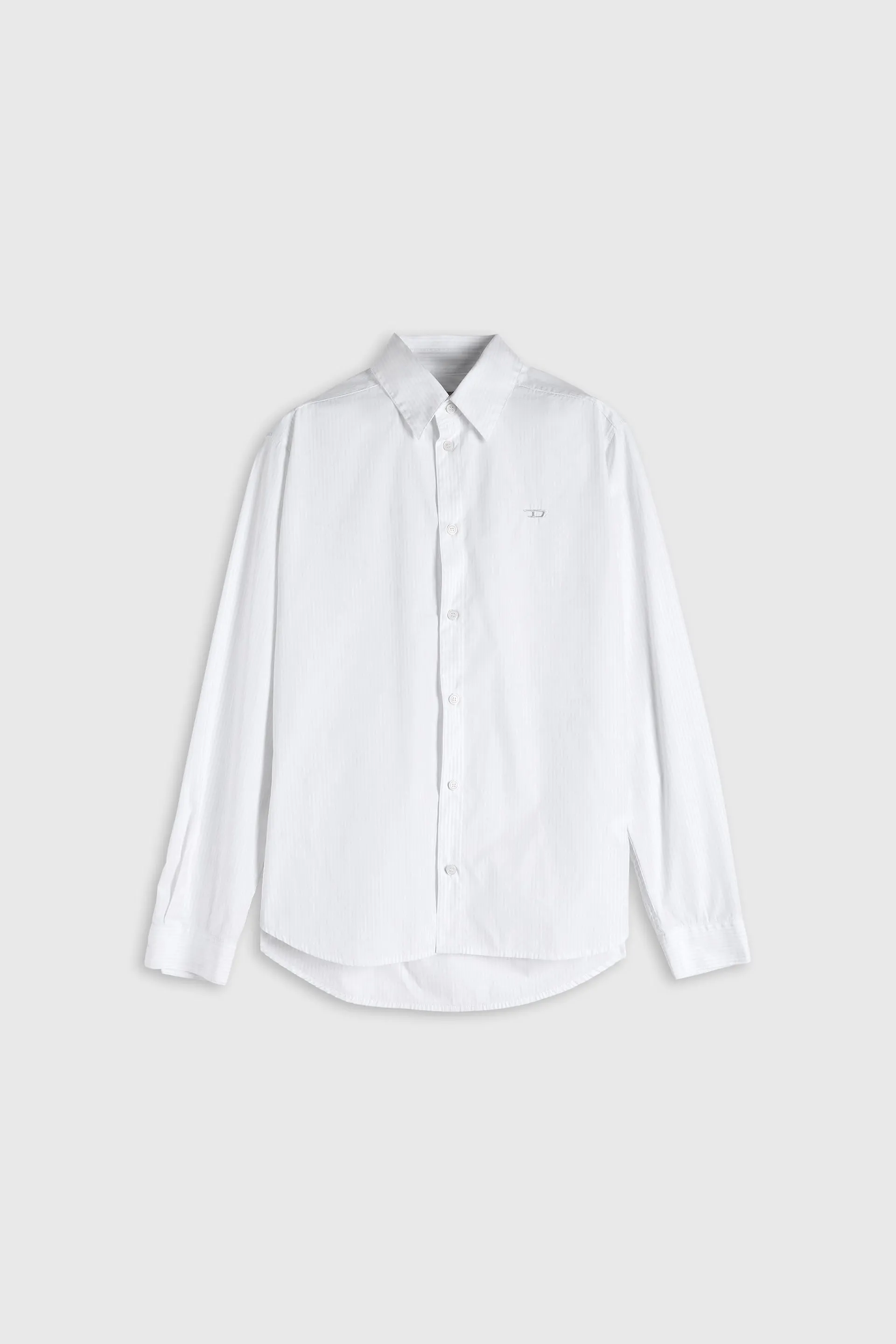 Striped shirt in cotton with D embroidery