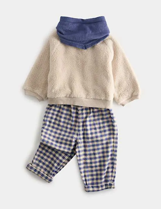 3 Piece Gingham Trousers Outfit (0 Months-6 Years)