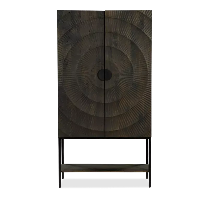 Opbergkast Curling - 100 cm - 2 deuren - Mangohout Cacao Bruin