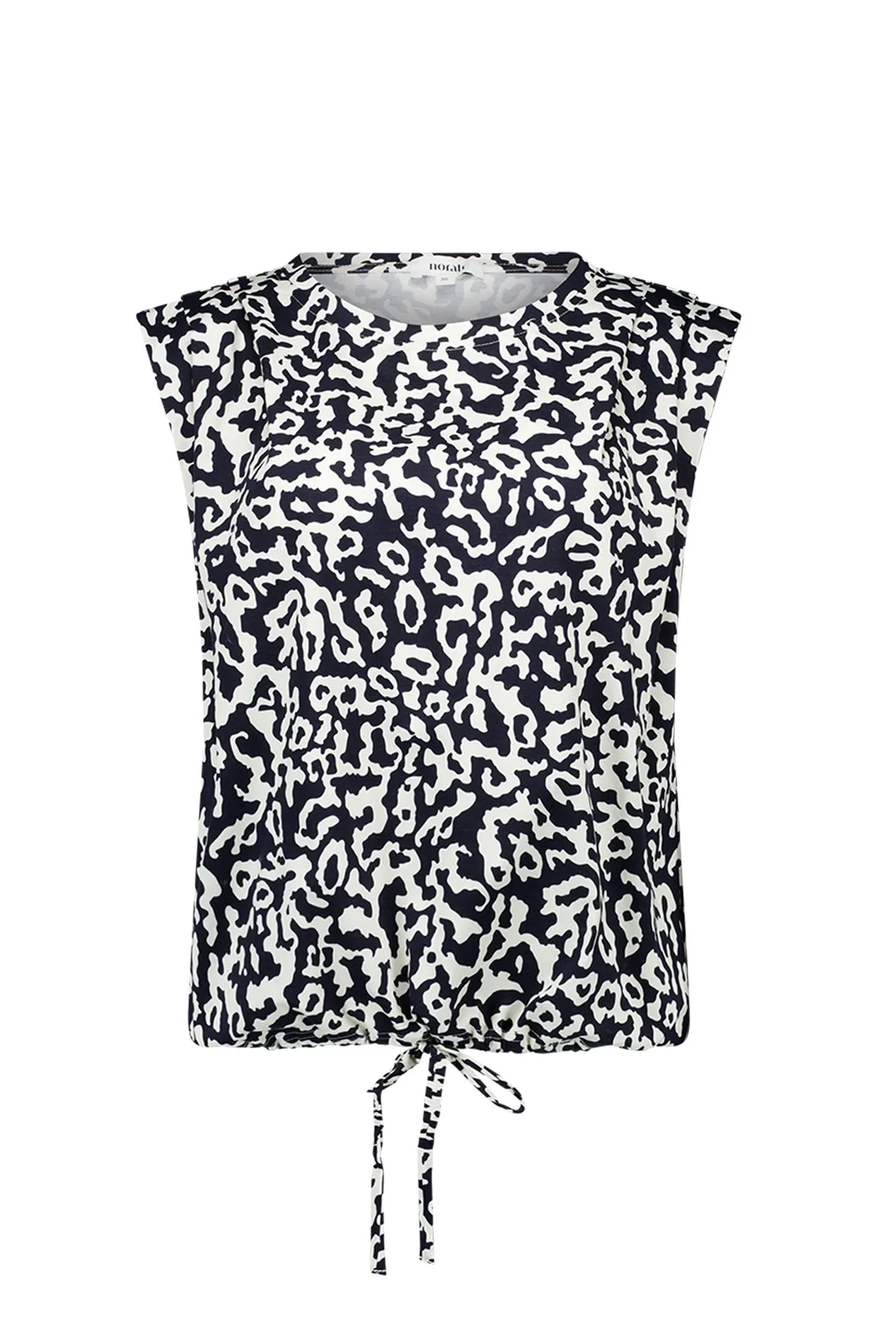 Donkerblauwe top met grafische print