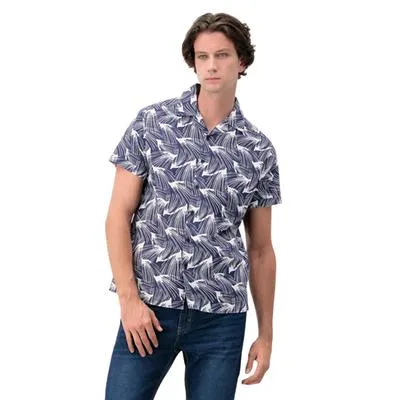 Camisa Hummo Hombre Full Print Diseño De Rayas