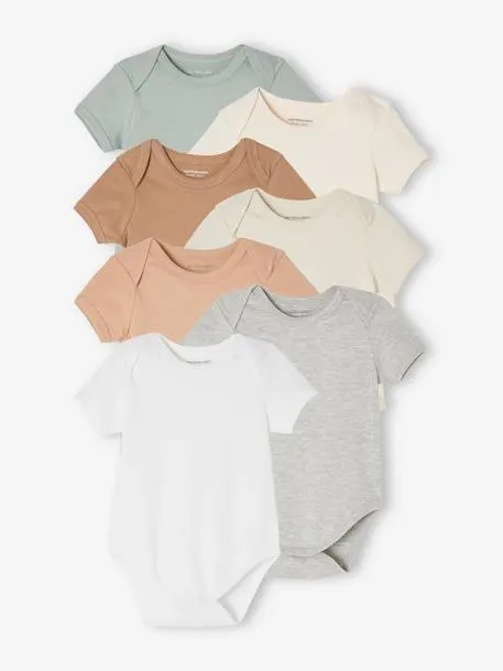 Lot de 7 bodies manches courtes emmanchure US bébé BASICS -...