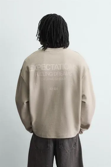 PRINTED QUARTER-ZIP SWEATSHIRT