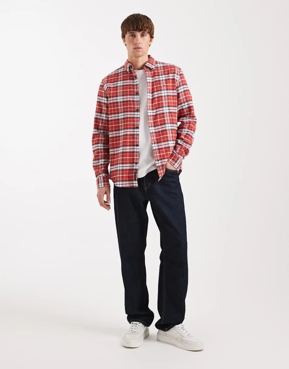 Tommy Jeans flannel check shirt in red