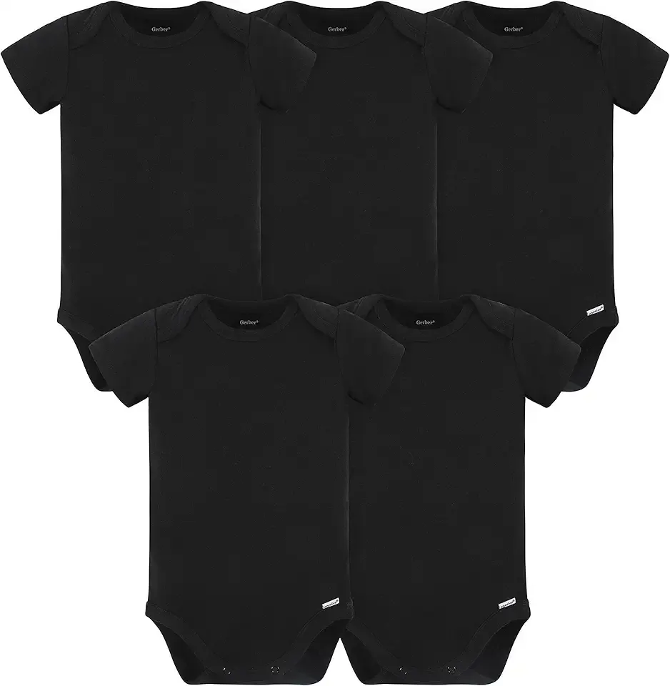 baby-boys 5 Pack Onesies Multi-packs Bundle Interlock 180 Gsm