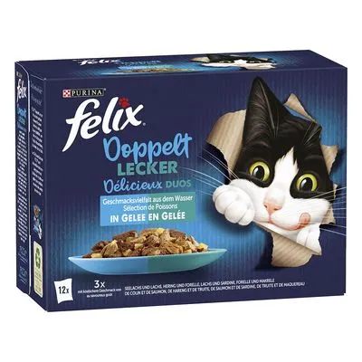 Felix Tendres Effilés Délicieux duos en gelée 24 x 85 g pour chat