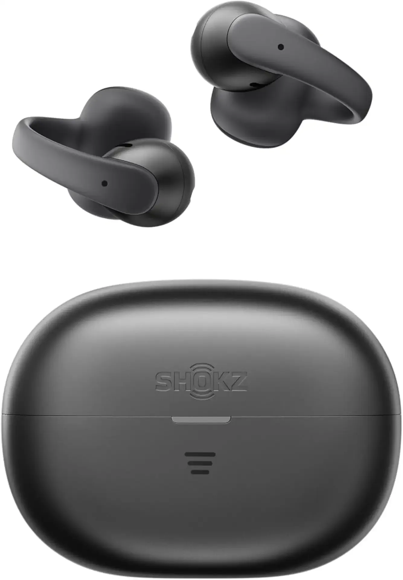 SHOKZ OpenDots Air Open-Ear Clip-On Bluetooth Earbuds, Black, Touch Control | Clip on earbuds design; Secure comfortable fit; Natural balanced sound; 36H listening; Travel/Commuting/City Walk/Dancing