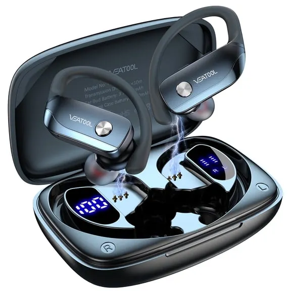 Best seller VEAT00L Wireless Earbuds Bluetooth Headphone Sport, Bluetooth 5.4 Earbud, 72Hrs Earphone with Earhook, Noise Cancelling Mic, IP7 Waterproof Headset for Workout/Running $21.19 Was $179.95