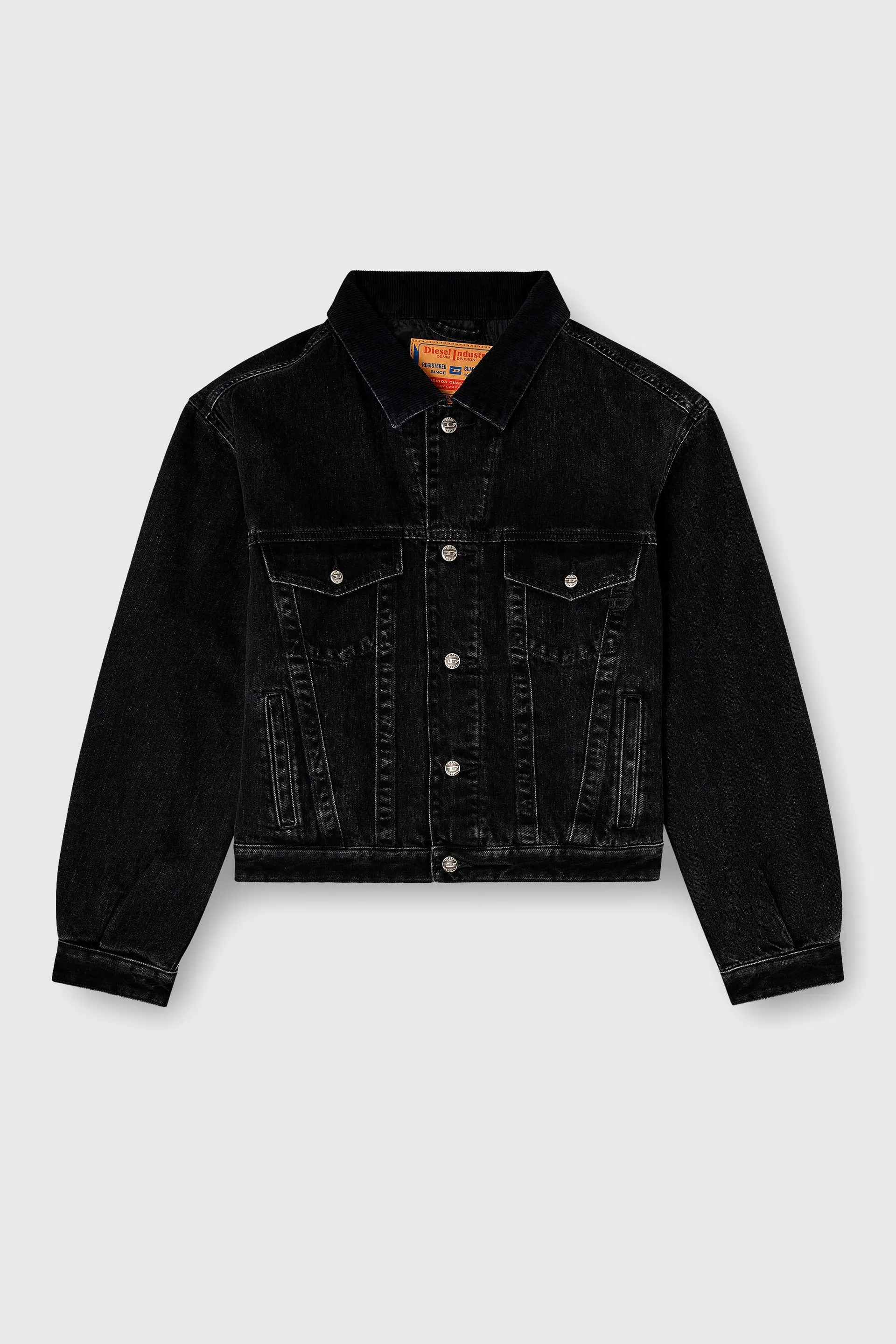Padded trucker jacket in denim