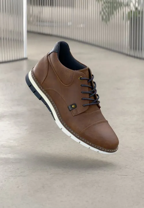 Casual snøresko - brown