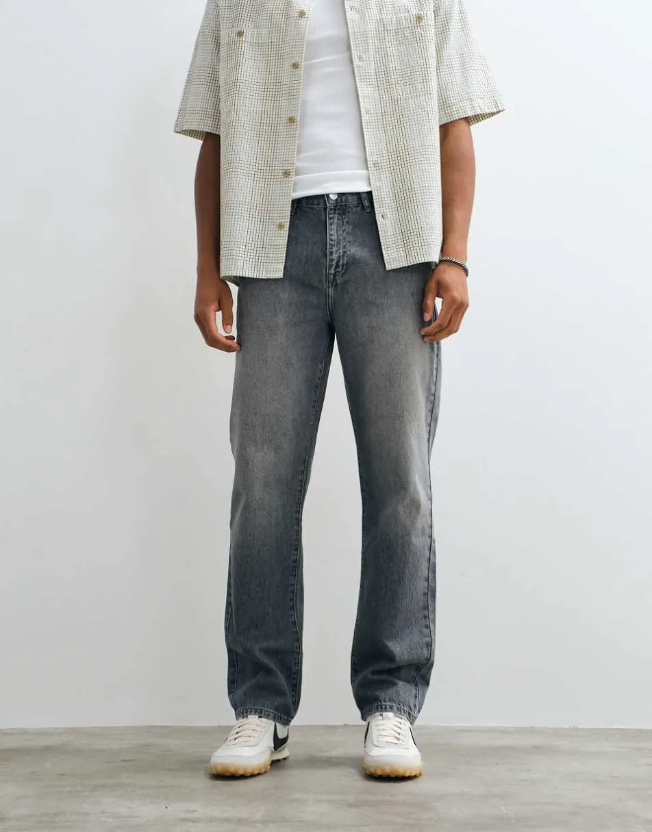 ASOS DESIGN straight jeans in grey