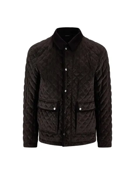 Adrian Quilted Jacket Dark Brown