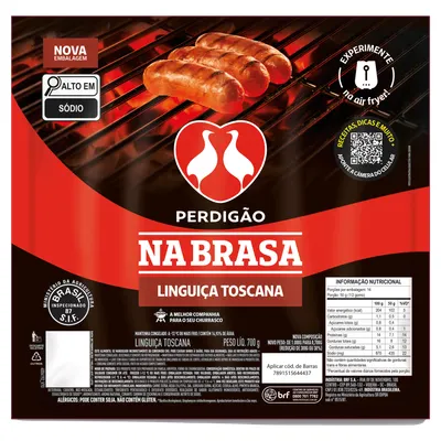 linguiça toscana suína perdigão na brasa 700g