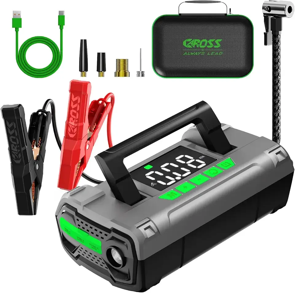 CAROSS Jump Starter with Air Compressor for 8.0L Gas and 6.0L Diesel